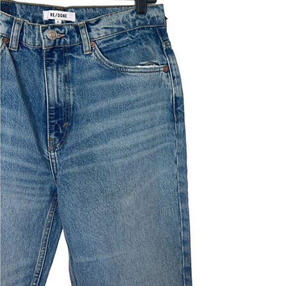 RE/DONE Worn Medium RAF 70s High-Rise Distressed Straight-Leg Jeans Size 29 - Picture 6 of 12